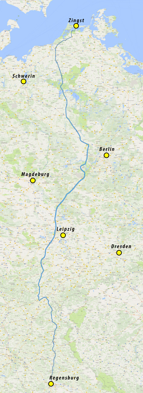 Route nach Zingst